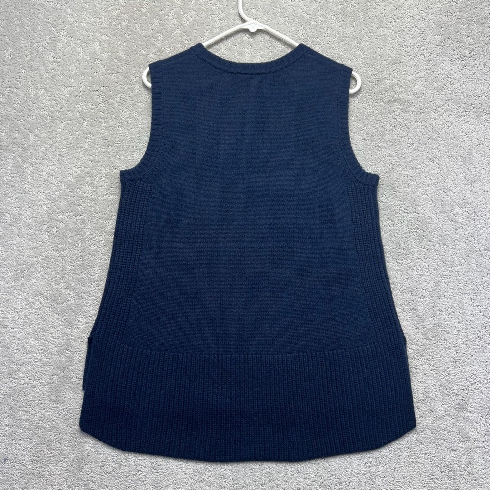 Seasalt Cornwall Coupling Vest Womens US 6 Navy Blue Wool Blend Crewneck Sweater - Picture 9 of 13